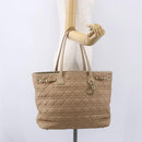 Christian Dior Canage Hand Bag Leather Beige Gold Auth SW1848-22