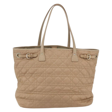 Christian Dior Canage Hand Bag Leather Beige Gold Auth SW1848 - 0