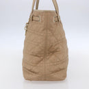 Christian Dior Canage Hand Bag Leather Beige Gold Auth SW1848-4