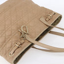 Christian Dior Canage Hand Bag Leather Beige Gold Auth SW1848-6
