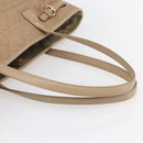Christian Dior Canage Hand Bag Leather Beige Gold Auth SW1848-7