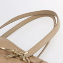 Christian Dior Canage Hand Bag Leather Beige Gold Auth SW1848-8