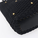 Salvatore Ferragamo Vala Shoulder Bag Nylon Black Gold Auth SW1849-14