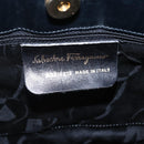 Salvatore Ferragamo Vala Shoulder Bag Nylon Black Gold Auth SW1849-12