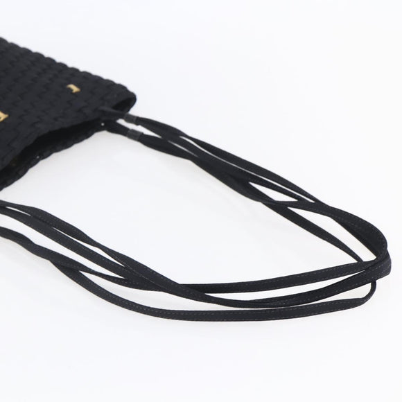 Salvatore Ferragamo Vala Shoulder Bag Nylon Black Gold Auth SW1849