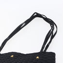 Salvatore Ferragamo Vala Shoulder Bag Nylon Black Gold Auth SW1849-8