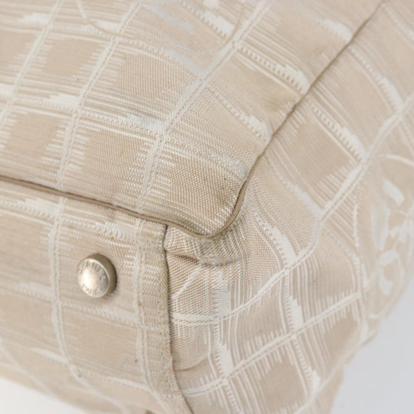 CHANEL New Travel Line Tote Bag Nylon Pink CC Auth SW1851