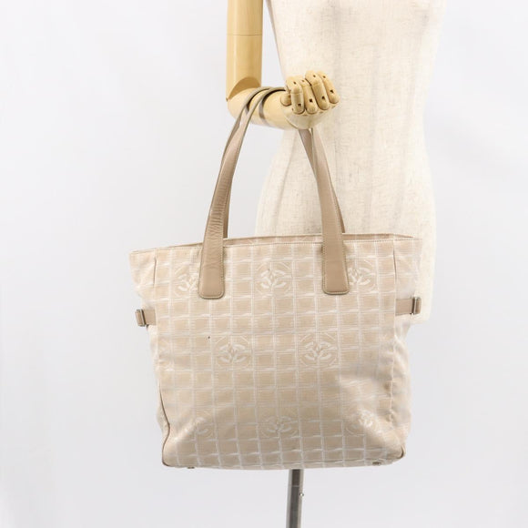 CHANEL New Travel Line Tote Bag Nylon Pink CC Auth SW1851