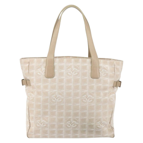 CHANEL New Travel Line Tote Bag Nylon Pink CC Auth SW1851