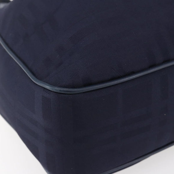 Burberrys Shoulder Bag Nylon Leather Navy Gold Auth SW1852