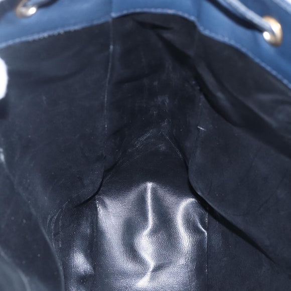 Burberrys Shoulder Bag Nylon Leather Navy Gold Auth SW1852