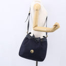 Burberrys Shoulder Bag Nylon Leather Navy Gold Auth SW1852-21