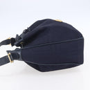 Burberrys Shoulder Bag Nylon Leather Navy Gold Auth SW1852-3