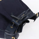 Burberrys Shoulder Bag Nylon Leather Navy Gold Auth SW1852-6
