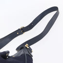 Burberrys Shoulder Bag Nylon Leather Navy Gold Auth SW1852-8