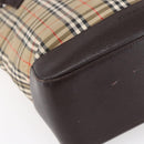 BURBERRY Nova Check Shoulder Bag Canvas Beige Gold Auth SW1853-14
