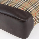 BURBERRY Nova Check Shoulder Bag Canvas Beige Gold Auth SW1853-15