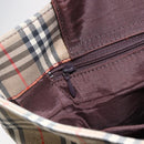 BURBERRY Nova Check Shoulder Bag Canvas Beige Gold Auth SW1853-18