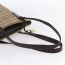 BURBERRY Nova Check Shoulder Bag Canvas Beige Gold Auth SW1853-7