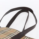 BURBERRY Nova Check Shoulder Bag Canvas Beige Gold Auth SW1853-8