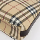 BURBERRY Nova Check Shoulder Bag PVC Beige Auth SW1854-9