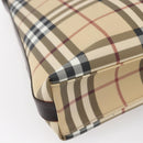 BURBERRY Nova Check Shoulder Bag PVC Beige Auth SW1854-16