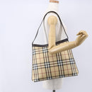 BURBERRY Nova Check Shoulder Bag PVC Beige Auth SW1854-21