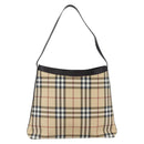 BURBERRY Nova Check Shoulder Bag PVC Beige Auth SW1854-2