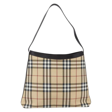 BURBERRY Nova Check Shoulder Bag PVC Beige Auth SW1854 - 0