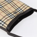 BURBERRY Nova Check Shoulder Bag PVC Beige Auth SW1854-6