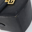 GIVENCHY Hand Bag Leather Navy Gold Auth SW1855-15