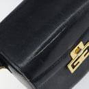 GIVENCHY Hand Bag Leather Navy Gold Auth SW1855-9