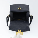 GIVENCHY Hand Bag Leather Navy Gold Auth SW1855-10