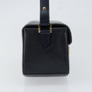 GIVENCHY Hand Bag Leather Navy Gold Auth SW1855-4