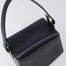 GIVENCHY Hand Bag Leather Navy Gold Auth SW1855-6