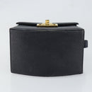 GIVENCHY Hand Bag Leather Navy Gold Auth SW1855-5