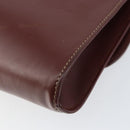 CARTIER Must Line Clutch Bag Leather Bordeaux Gold Auth SW1856-15