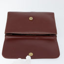 CARTIER Must Line Clutch Bag Leather Bordeaux Gold Auth SW1856-9