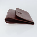 CARTIER Must Line Clutch Bag Leather Bordeaux Gold Auth SW1856-3