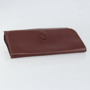 CARTIER Must Line Clutch Bag Leather Bordeaux Gold Auth SW1856-5