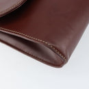 CARTIER Must Line Clutch Bag Leather Bordeaux Gold Auth SW1856-14