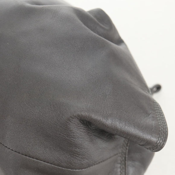 LOEWE Nappa Aire Anagram Hand Bag Leather Silver Auth SW1857