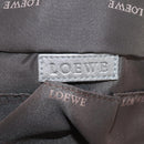 LOEWE Nappa Aire Anagram Hand Bag Leather Silver Auth SW1857-20