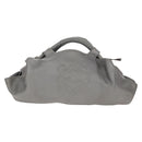 LOEWE Nappa Aire Anagram Hand Bag Leather Silver Auth SW1857-13