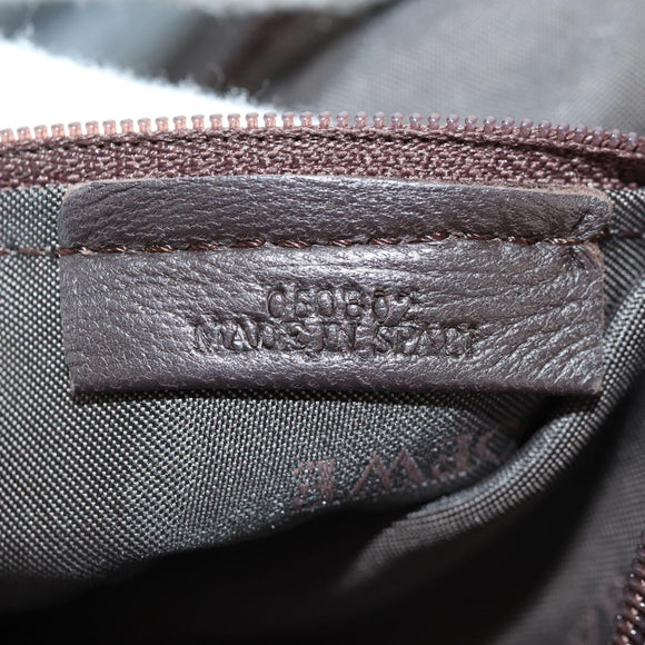 LOEWE Nappa Aire Anagram Hand Bag Leather Silver Auth SW1857