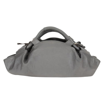 LOEWE Nappa Aire Anagram Hand Bag Leather Silver Auth SW1857 - 0