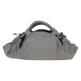 LOEWE Nappa Aire Anagram Hand Bag Leather Silver Auth SW1857A - 0