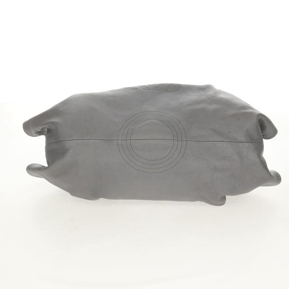 LOEWE Nappa Aire Anagram Hand Bag Leather Silver Auth SW1857