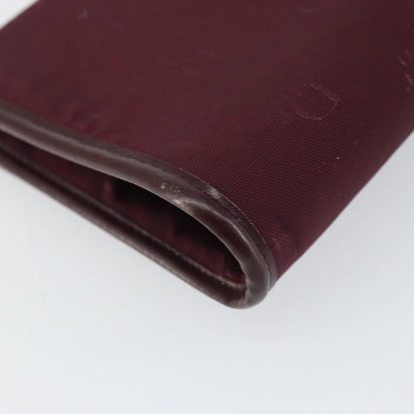 Christian Dior Chain Shoulder Bag Nylon Bordeaux Gold Auth SW1858