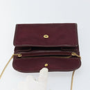 Christian Dior Chain Shoulder Bag Nylon Bordeaux Gold Auth SW1858-15